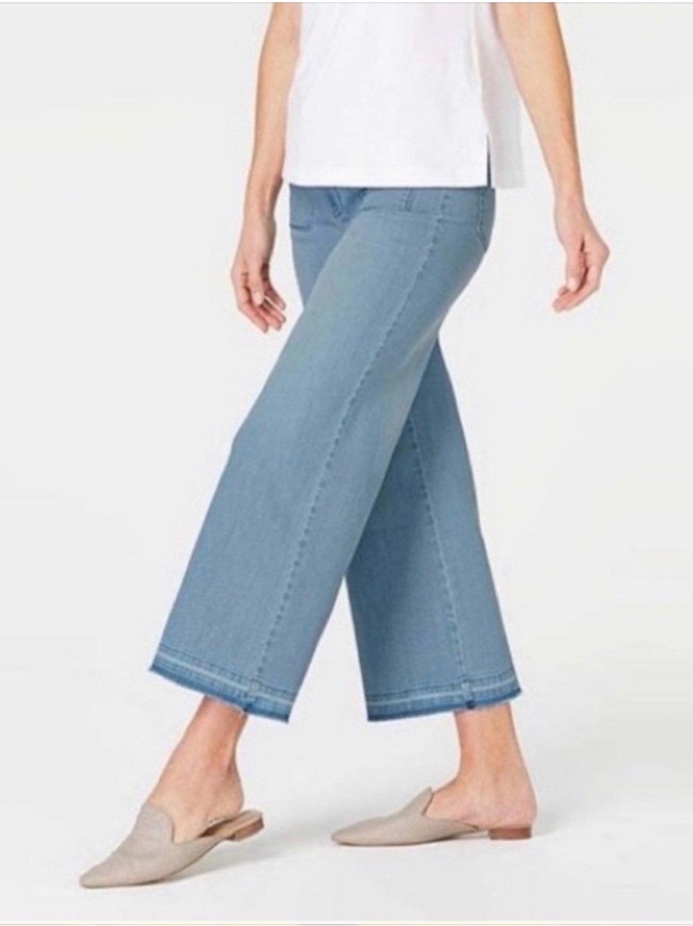 J. Jill Light Blue Cropped Wide-Leg Jeans